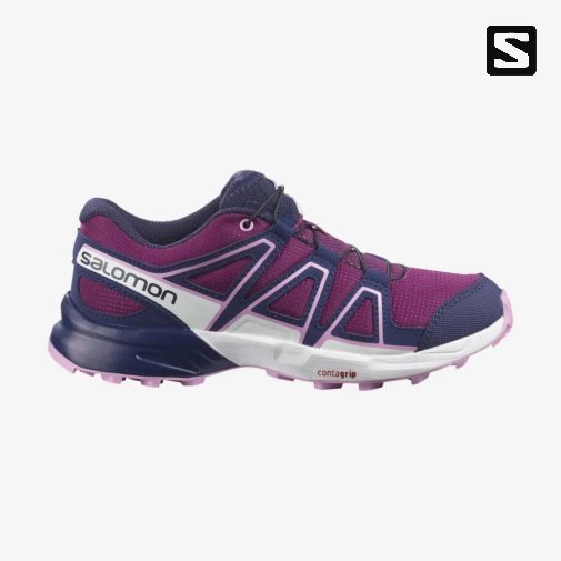 Fuchsia / Navy Salomon Speedcross Kids' Hiking Shoes | PH 24369L